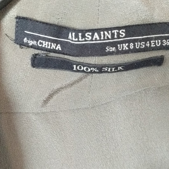 100% SILK blouse, All Saints - Picture 2 of 10